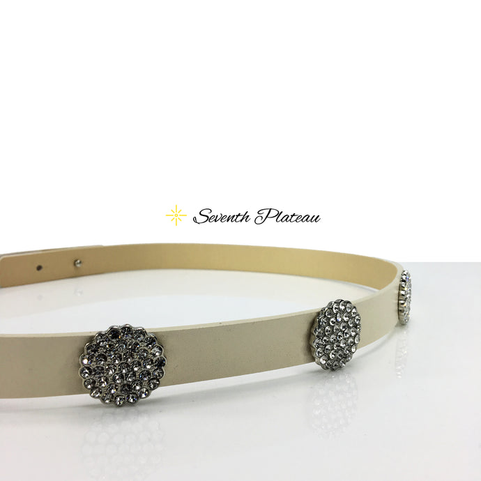 20mm Embellished Leather (White)