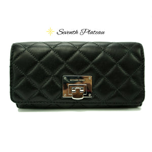 Astrid Carryall Leather Wallet (Black/Silver)