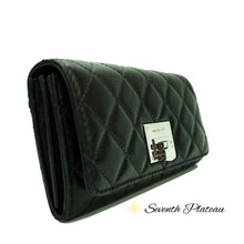 Astrid Carryall Leather Wallet (Black/Silver)