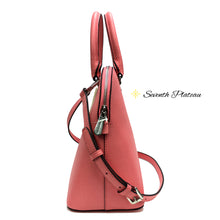 Cindy Large Dome Satchel Leather Satchel (Coral)