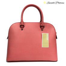 Cindy Large Dome Satchel Leather Satchel (Coral)