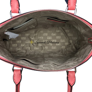 Cindy Large Dome Satchel Leather Satchel (Coral)