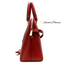 Cindy Large Dome Satchel Leather Satchel (Red)