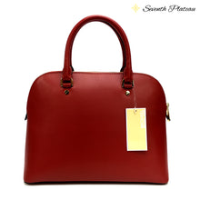 Cindy Large Dome Satchel Leather Satchel (Red)
