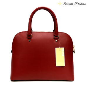 Cindy Large Dome Satchel Leather Satchel (Red)