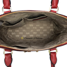 Cindy Large Dome Satchel Leather Satchel (Red)
