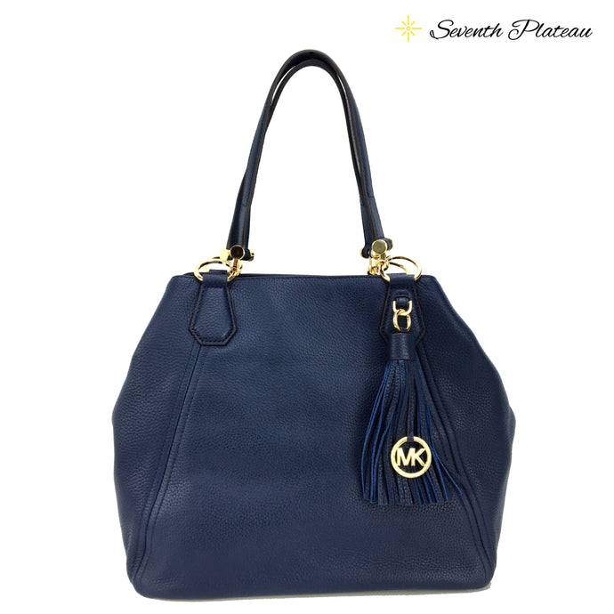 Frances Large Grab Leather (Navy)