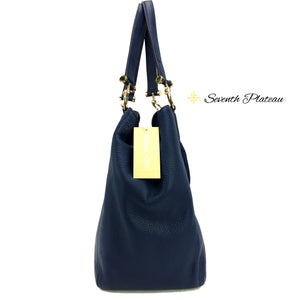 Frances Large Grab Leather (Navy)