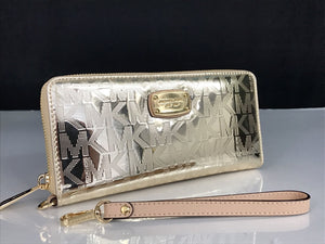 Jet Set Travel Continental Wallet (Pale Gold Mirror)