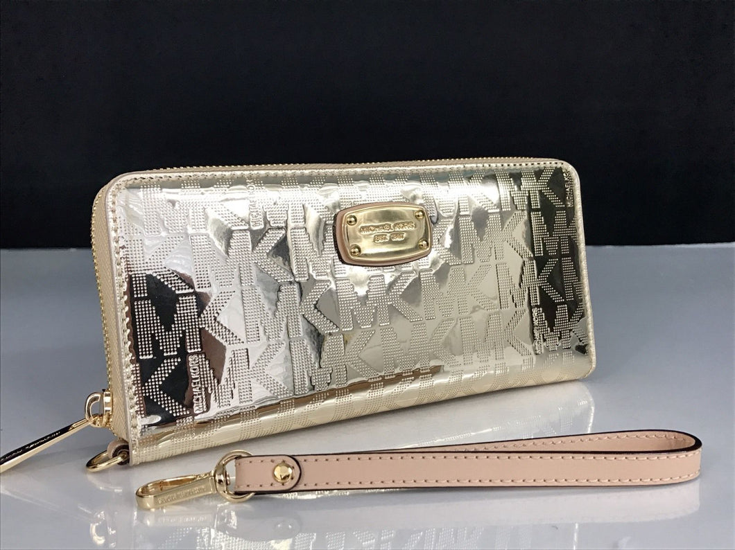 Jet Set Travel Continental Wallet (Pale Gold Mirror)