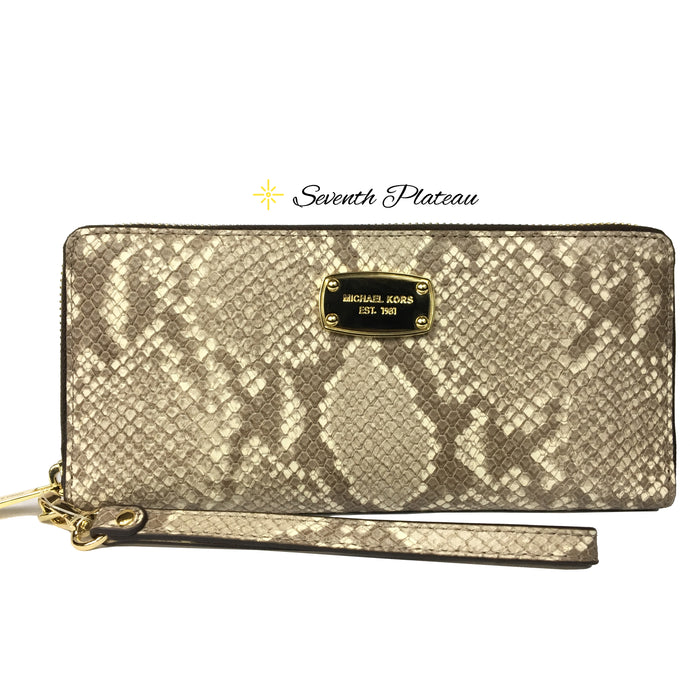 Jet Set Travel Embossed Leather Wallet
