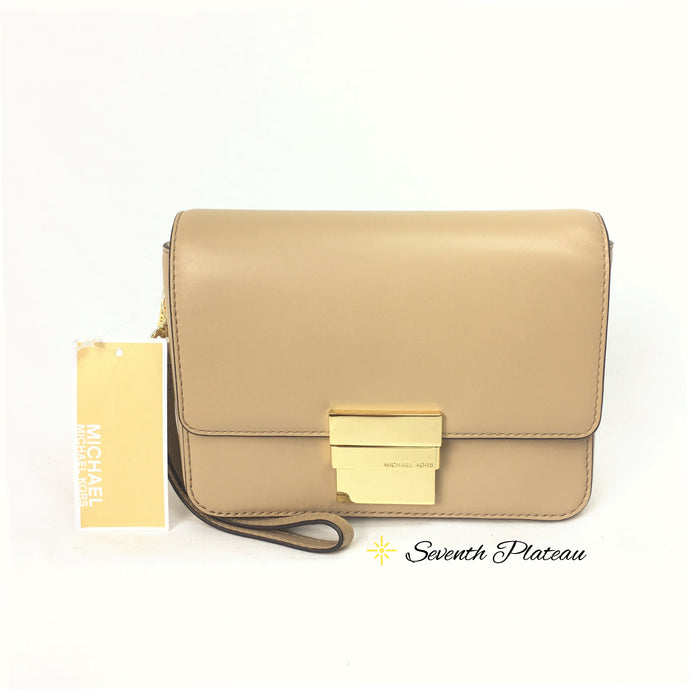 Madelyn Small Leather Clutch (Bisque)
