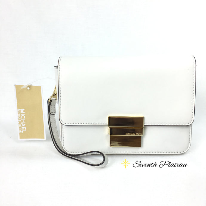 Madelyn Small Leather Clutch (Optic White)