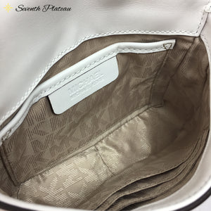Madelyn Small Leather Clutch (Optic White)