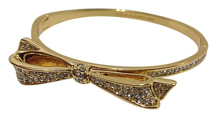 Pave Large Bow Bangle Love Notes