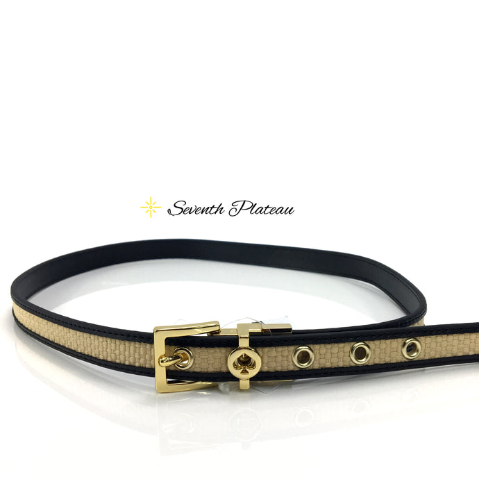 Straw Belt Reversible Leather (Black)