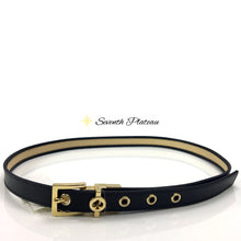 Straw Belt Reversible Leather (Black)