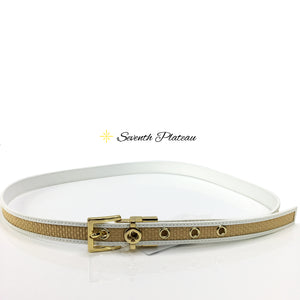 Straw Belt Reversible Leather (White)