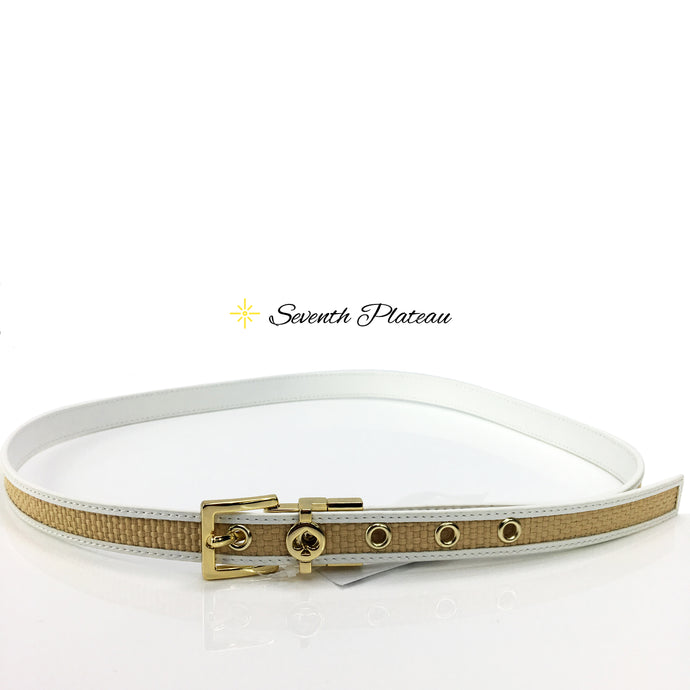Straw Belt Reversible Leather (White)