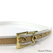 Straw Belt Reversible Leather (White)