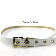 Straw Belt Reversible Leather (White)
