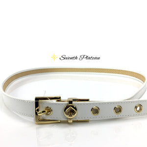 Straw Belt Reversible Leather (White)