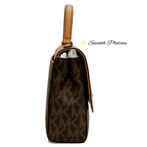 Violet Callie Medium TH Satchel Leather (Brown/Pale Gold)