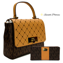 Violet Callie Medium TH Satchel Leather (Brown/Pale Gold)