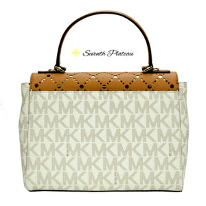 Violet Callie Medium TH Satchel Leather (Vanilla/Pale Gold)